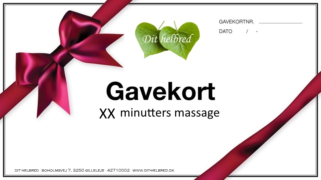 Gavekort til massage